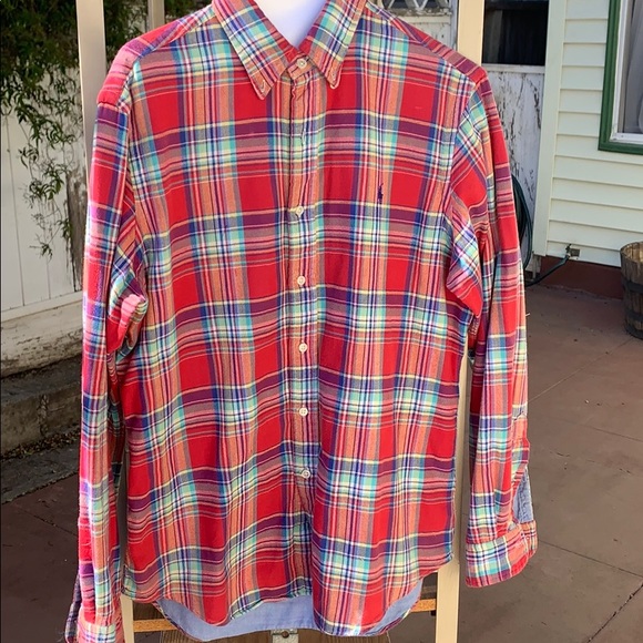 Polo Ralph Lauren Plaid Button up -Medium- Red - Picture 2 of 5